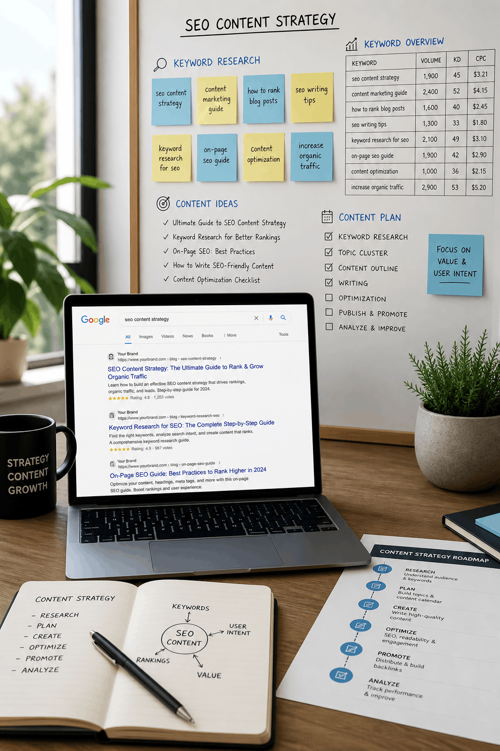 SEO and content marketing visual